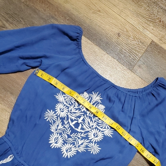 Lovers + Friends Blue and White Embroidered Carmella Romper - Picture 9 of 12